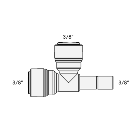 Фитинг Т-образный ITiGER 1820-C 3/8"-1/4"-3/8" (стержень-трубка-трубка)