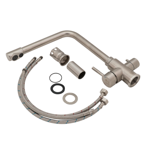 Змішувач для кухні Lidz Aria 020F1(k35)12 32 020F-13 Nickel (під осмос та хол/гор. воду)