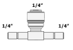 Фітинг Т-подібний ITiGER 1820-Н 1/4"-1/4"-1/4" (трубка-стрижень-стрижень)