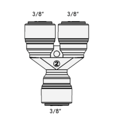 Фітинг роздільник ITiGER 1805-A 3/8"-3/8"-3/8" (трубка-трубка-трубка)