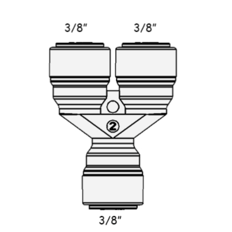 Фітинг роздільник ITiGER 1805-A 3/8"-3/8"-3/8" (трубка-трубка-трубка)