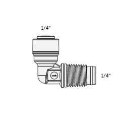 Фітинг кутовий ITiGER 2817-A 1/4" - 1/4" (трубка-різьблення зовнішня з кільцем ущільнювача)