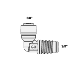 Фітинг кутовий ITiGER 2817-В 3/8" - 3/8" (трубка-різьблення зовнішня з кільцем ущільнювача)
