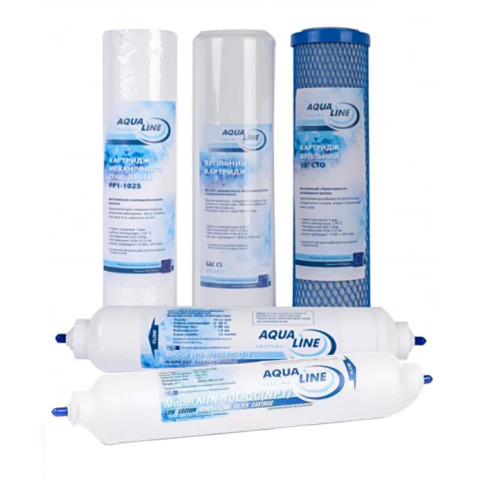 Комплект картриджів Aqualine RO-6 (покращений)