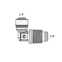 Фітинг кутовий ITiGER 2817-С 1/4" - 3/8" (трубка-різьблення зовнішня з кільцем ущільнювача)
