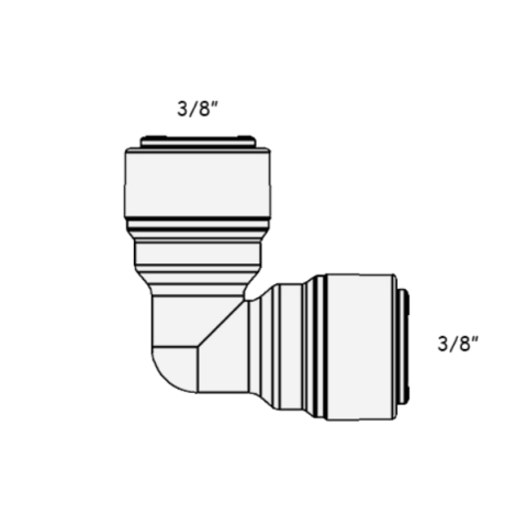 Фітинг кутовий ITiGER 1818-В 3/8" - 3/8" (трубка-трубка)