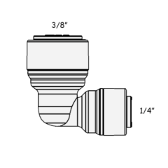 Фітинг кутовий ITiGER 1818-C 3/8" - 1/4" (трубка-трубка)