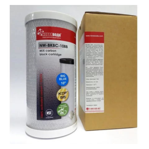 Картридж вугільний з елементом KDF Нова Вода NW-BKBC-10BB (Big Blue 10)