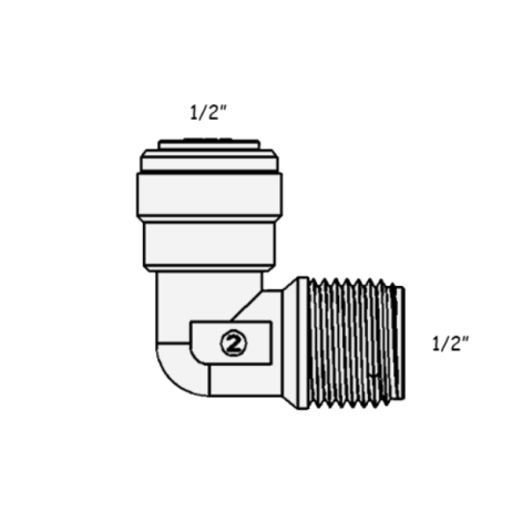 Фітинг кутовий ITiGER 1817-F 1/2" - 1/2" (трубка-різьба зовнішня)