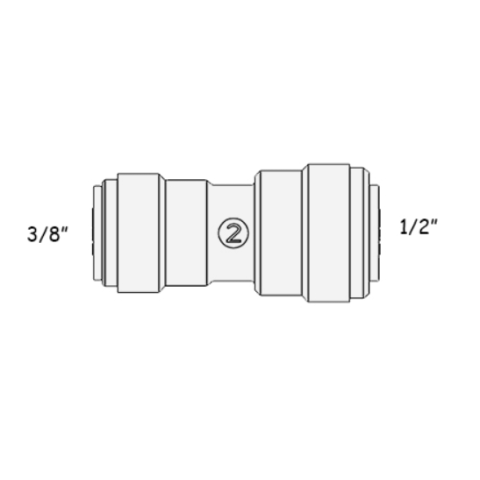 Фітинг прямий ITiGER 1810-E 3/8" - 1/2" (трубка-трубка)