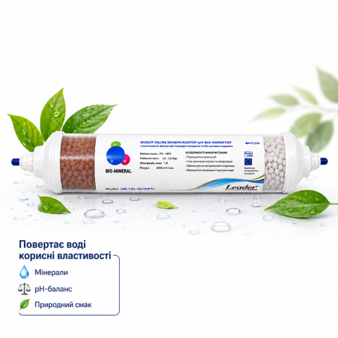 Мінералізатор-pH-біо-коректор Leader 3M-10L-QC(NPT)