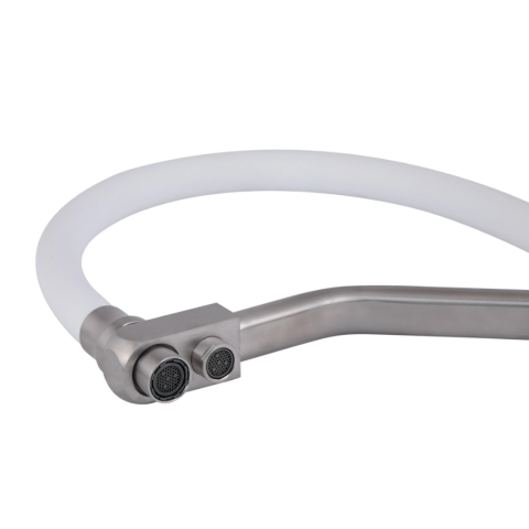 Змішувач для кухні Lidz Aria 020F3 White/Nickel (під осмос та хол/гор. воду)