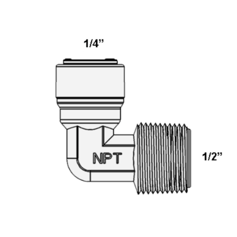 Фітинг кутовий ITiGER 1817-К 1/4" - 1/2" (трубка-різьблення зовнішня)