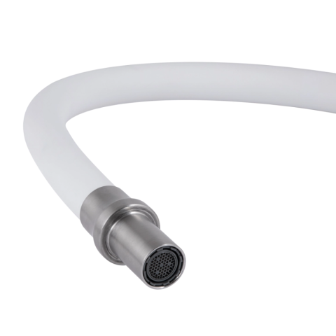 Змішувач для кухні Lidz Aria 020F3 White/Nickel (під осмос та хол/гор. воду)