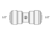Фітинг прямий ITiGER 1810-F 1/2" - 1/2" (трубка-трубка)
