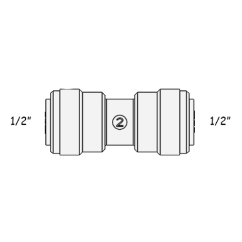 Фітинг прямий ITiGER 1810-F 1/2" - 1/2" (трубка-трубка)