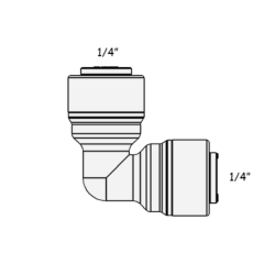 Фітинг кутовий ITiGER 1818-A 1/4" - 1/4" (трубка-трубка)