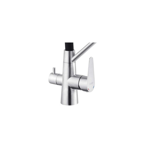 Смеситель для кухни Kroner Klassisch (ESG03817BLK) Black/Nickel (под осмос и холл/гор. воду)