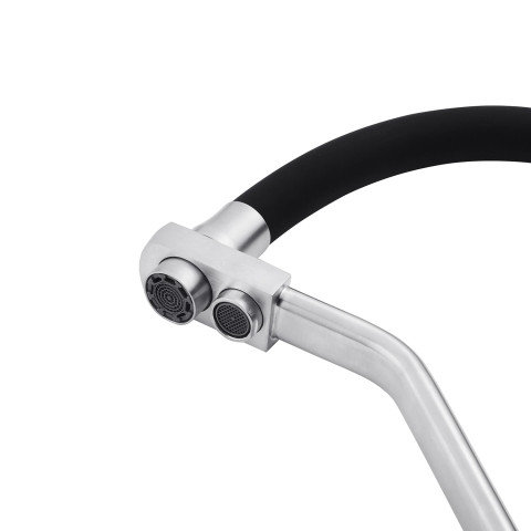 Смеситель для кухни Kroner Klassisch (ESG03817BLK) Black/Nickel (под осмос и холл/гор. воду)