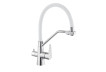 Смеситель для кухни Kroner Klassisch (ESG03817WHI) White/Nickel (под осмос и холл/гор. воду)