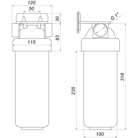Фільтр магістральний OasisPro BSL2, 1/2" без картриджа