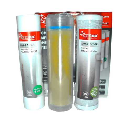 Комплект картриджів Нова Вода NW-K304 (пом'якшувальний) для проточного фільтра