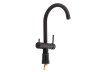 Смеситель трехпозиционный Qtap QTKUC92102UB Black Matt (под осмос и холл/гор. воду)