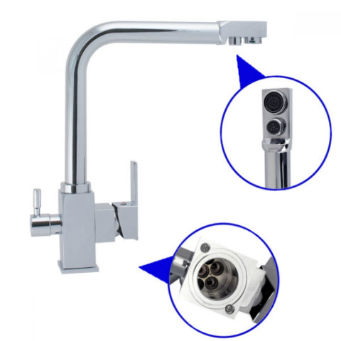 Смеситель для кухни Raifil DF-090 под осмос и холл/гор. воду