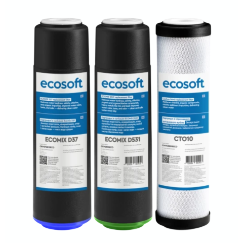 Комплект картриджів Ecosoft покращений для проточних фільтрів ( CRV3ECO )