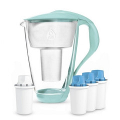 Фильтр-кувшин стеклянный DAFI CRYSTAL Classic Glass 2,0 LED мятный (+ 3 картриджа MG+, 1 картридж Standart)