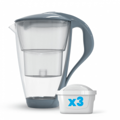 Фильтр-кувшин стеклянный Dafi CRYSTAL LED 2 л Unimax стальной  + 3 картриджа Unimax