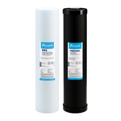Комплект картриджів Ecosoft BB20, поліпропілен+обезжелезивание (Big Blue 20)
