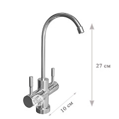 Кран подвійний Leader Modern Satin mini