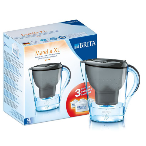 Фильтр кувшин Brita Марелла XL (графит), 3 картриджа в комплекте
