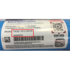 Мембрана обратноосмотическая DOW FILMTEC™ TW30-1812-50HR (в новом дизайне, с проверочным кодом)