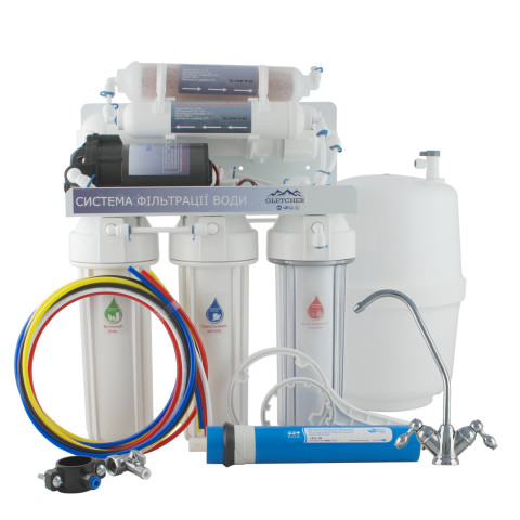 Фільтр зі зворотним осмосом GLETCHER RO-6+ з насосом
