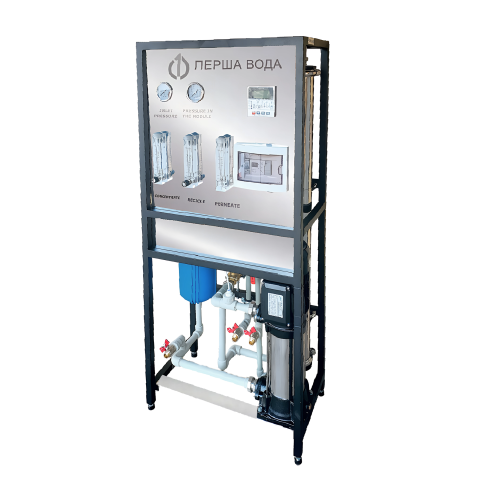 Система зворотного осмосу PVRO-480 з контролером (480 л/год) на нержавіючій рамі