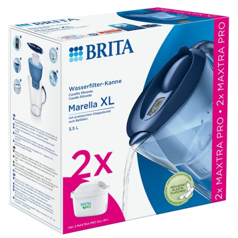 Фільтр-глечик Brita Marella XL Memo Синій 3,5/2,0 л (глечик + 2 картриджа Maxtra)