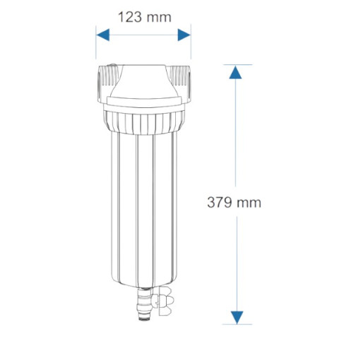 Фільтр магістральний Aquafilter FHPR12-3V_R, 1/2" (трехелементний) зі спусковим клапаном